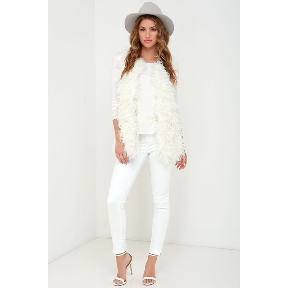 Cream Faux Fur Vest